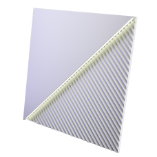 3D Дизайнерская панель из гипса FIELDS LED (нейтральный свет) , 600х600мм, 0.36 m2