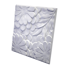 3D Дизайнерская панель из гипса FLORA, PLATINUM ГЛЯНЕЦ 600*600мм, 0,36м2